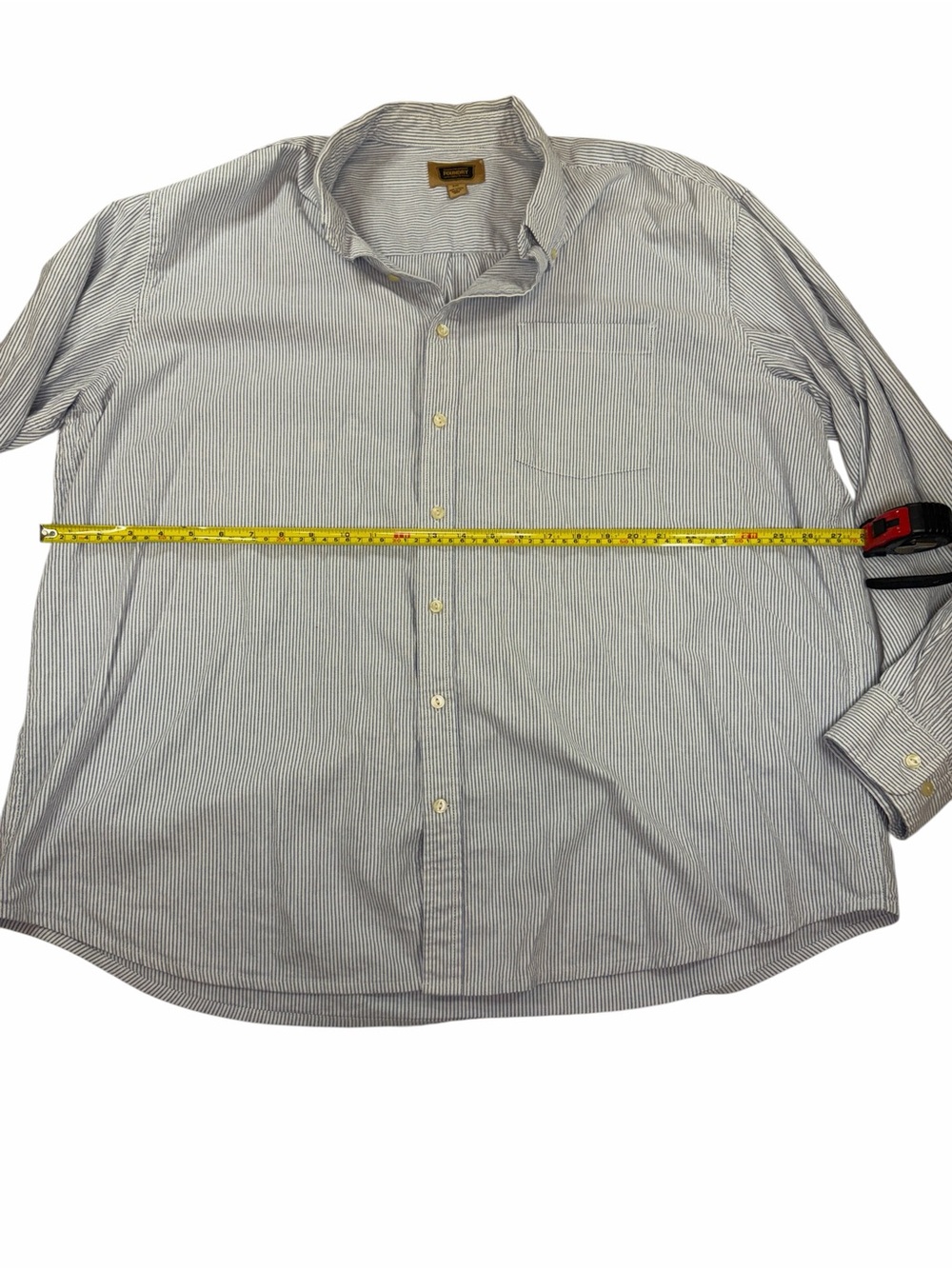 The Foundry Supply Co. Men's Light Blue Pinstripe Button-Down Shirt - Picture 3 of 5